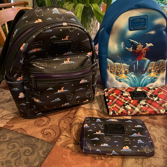 Bags Loungefly Disney Backpacks And Wallets In New Condition Poshmark